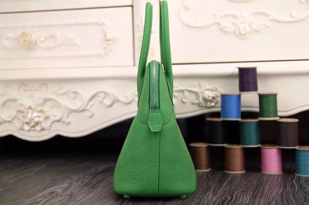 Hermes original togo leather small bolide 27 bag B027 green