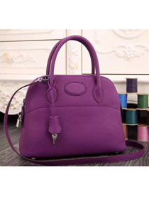 Hermes original togo leather small bolide 27 bag B027 purple