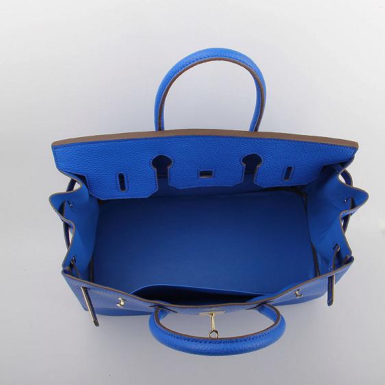 Hermes original togo leather birkin 25 bag H25-1 royal blue	