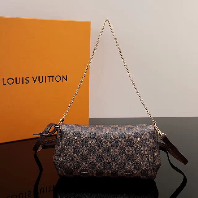 Louis vuitton original damier ebene favorite pm N41276 brown