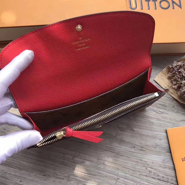 Louis Vuitton monogram reverse emilie wallet m60696 red