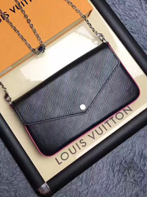 Louis vuitton epi leather pochette felicie M64579 black