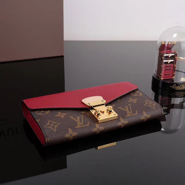 Louis vuitton monogram canvas pallas wallet M58414 red