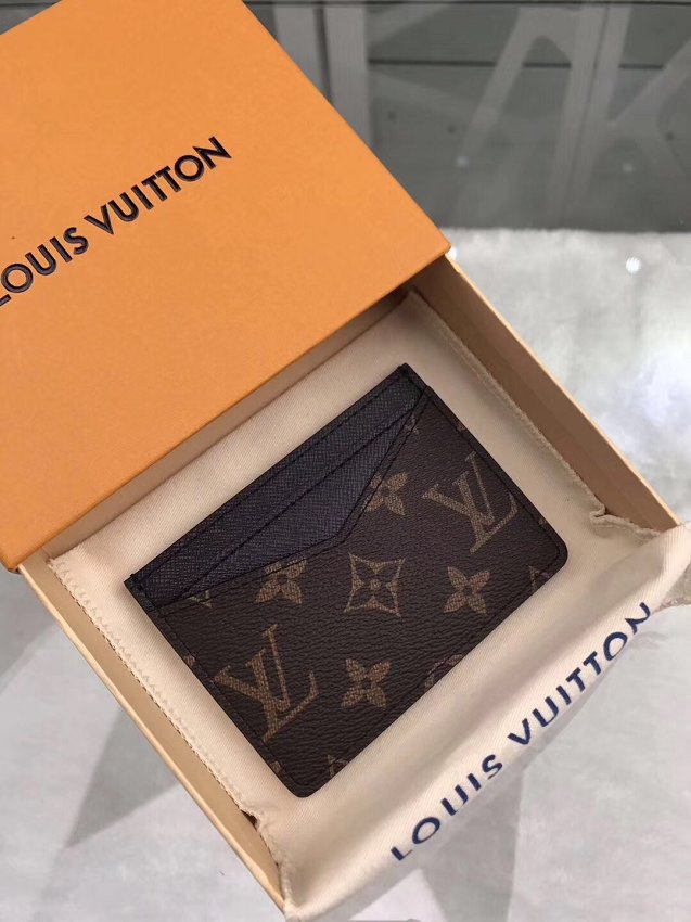Louis vuitton monogram canvas zipped card holder M62257 black