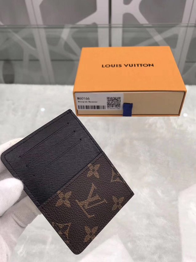 Louis vuitton monogram canvas zipped card holder M62257 black