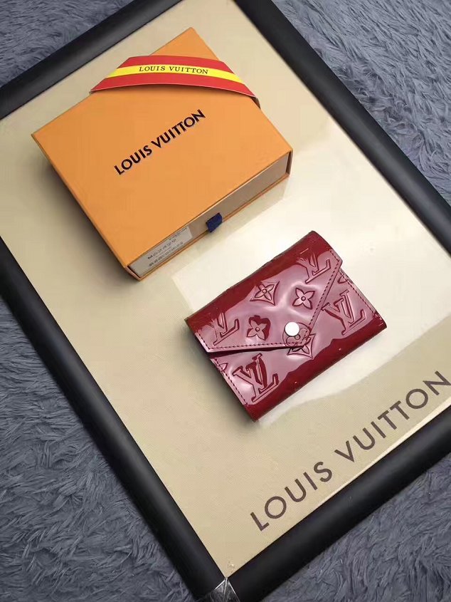 Louis vuitton monogram vernis leather victorine wallet M62429 red