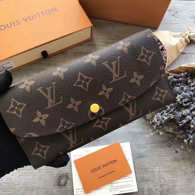 Louis Vuitton monogram canvas emilie wallet m64301 yellow