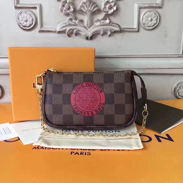 2017 louis vuitton origianl damier ebene mini pochette accessoires N58009