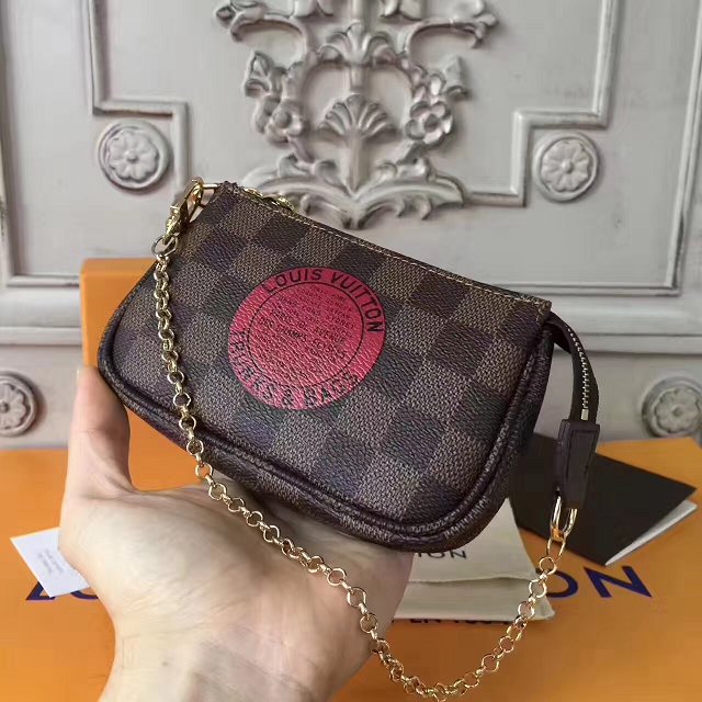 2017 louis vuitton origianl damier ebene mini pochette accessoires N58009