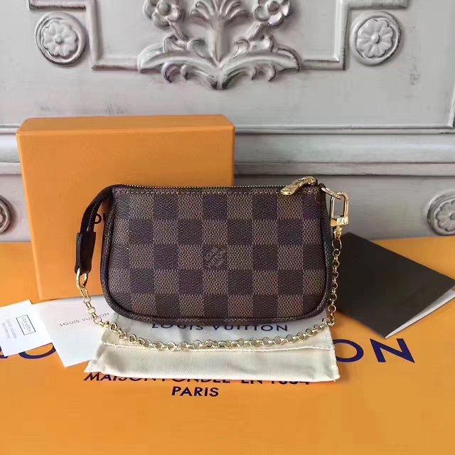 2017 louis vuitton origianl damier ebene mini pochette accessoires N58009