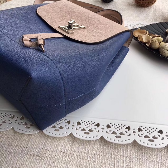 2018 louis vuitton original calfskin lockme backpack M41815 blue