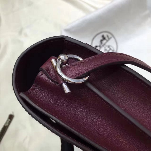  Hermes original swift leather roulis bag R018 burgundy