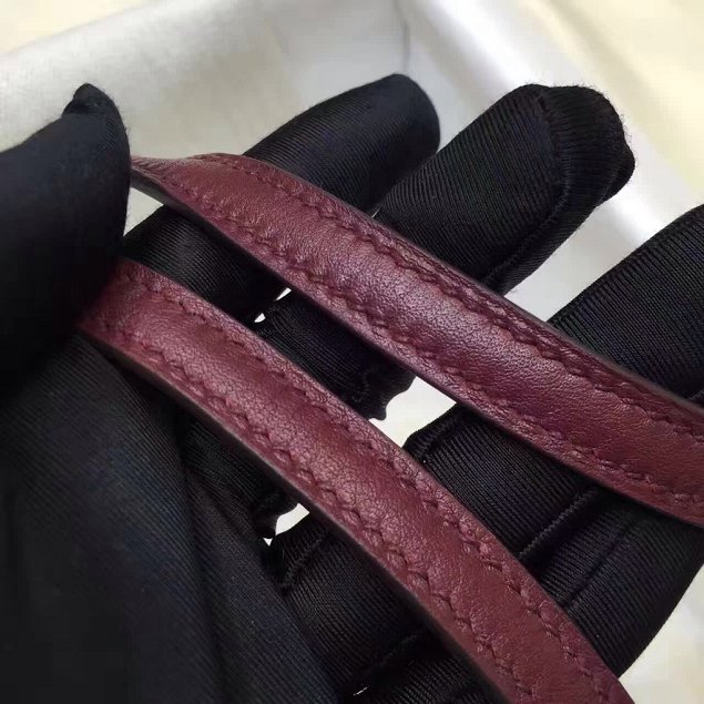  Hermes original swift leather roulis bag R018 burgundy