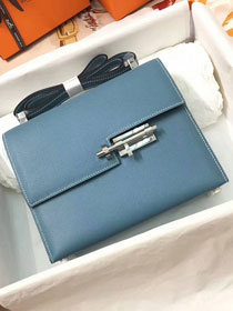 Hermes original epsom leather verrou chaine bag V23 light blue