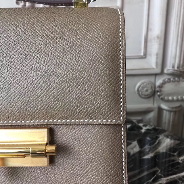 Hermes original epsom leather verrou chaine bag V23 light gray