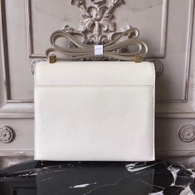 Hermes original epsom leather verrou chaine bag V23 white