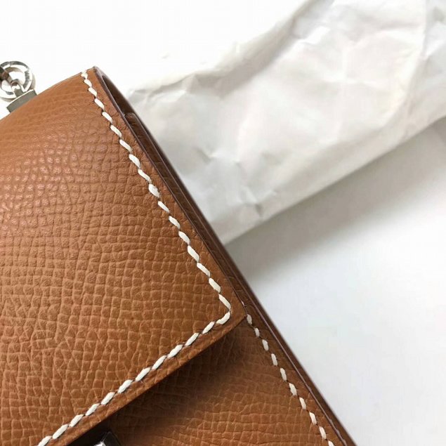 Hermes original epsom leather verrou chaine bag V23 caramel 