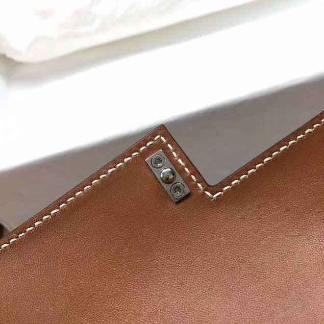 Hermes original epsom leather verrou chaine bag V23 caramel 