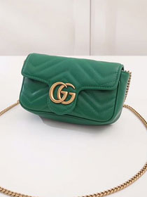 GG original calfskin marmont super mini bag 476433 green