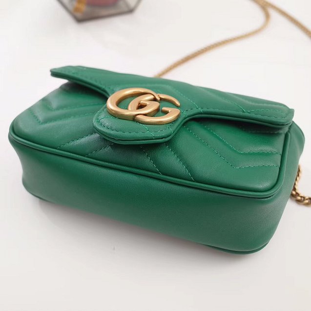 GG original calfskin marmont super mini bag 476433 green