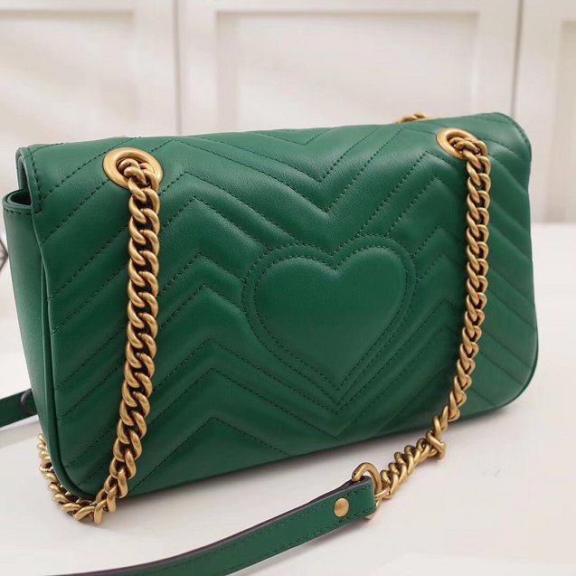 GG original calfskin marmont small shoulder bag 443497 green