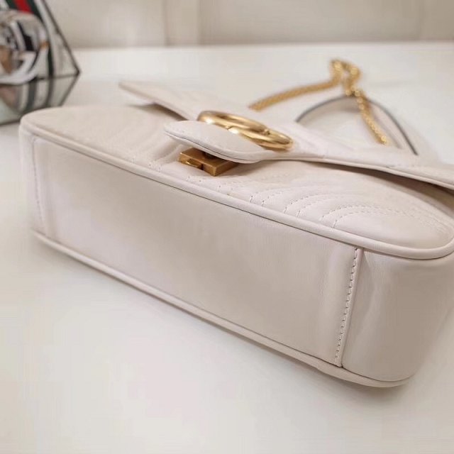 GG original calfskin marmont small shoulder bag 443497 white