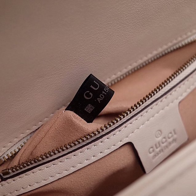 2018 GG Marmont original clafskin small top handle bag 498110 white