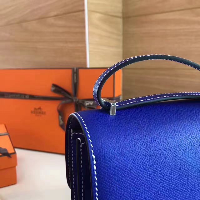 Hermes original epsom leather constance bag C23 electric blue