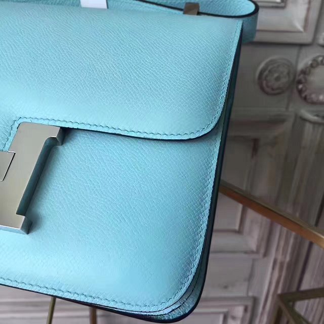 Hermes original epsom leather constance bag C23 sky blue