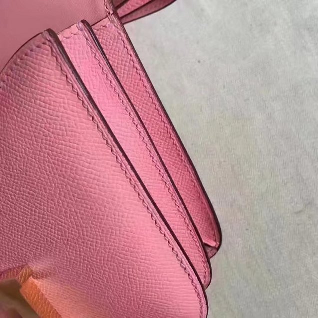 Hermes original epsom leather small constance bag C19 pink