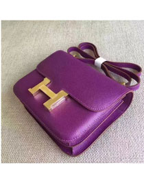 Hermes original epsom leather small constance bag C19 purple