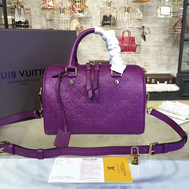 Louis vuitton original monogram empreinte mini speedy 20 M42395 purple