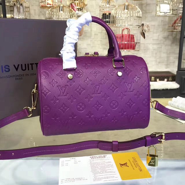 Louis vuitton original monogram empreinte mini speedy 20 M42395 purple