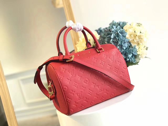 Louis vuitton original monogram empreinte speedy 25 M42401 red