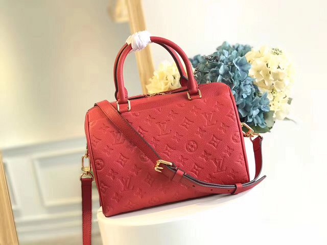 Louis vuitton original monogram empreinte speedy 25 M42401 red