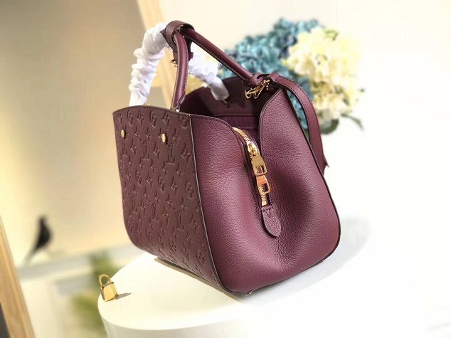 Louis vuitton original monogram empreinte montaigne mm M41048 burgundy