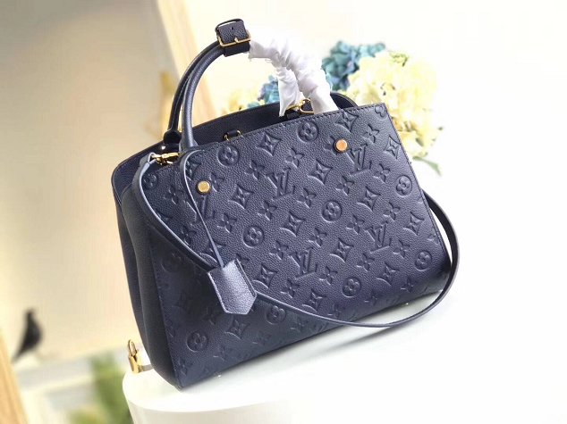 Louis vuitton original monogram empreinte montaigne mm M41048 navy blue