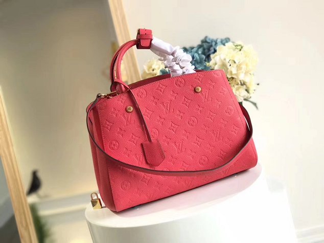 Louis vuitton original monogram empreinte montaigne mm M41048 red