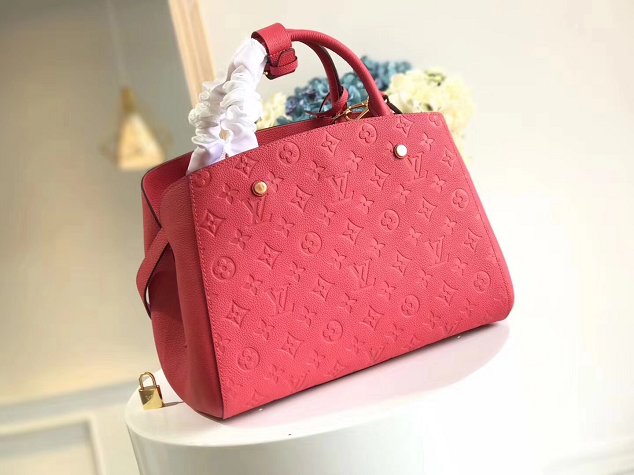 Louis vuitton original monogram empreinte montaigne mm M41048 red