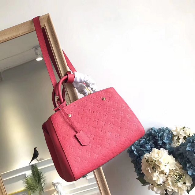 Louis vuitton original monogram empreinte montaigne mm M41048 red