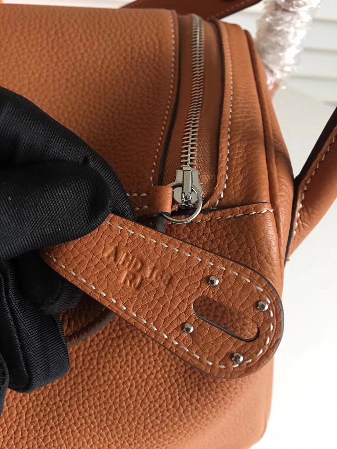 Hermes original top togo leather small lindy 26 bag H26 brown