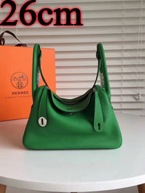 Hermes original top togo leather small lindy 26 bag H26 green