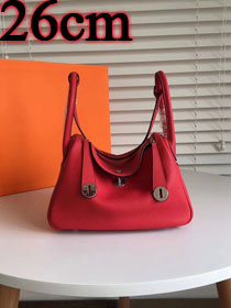 Hermes original top togo leather small lindy 26 bag H26 red