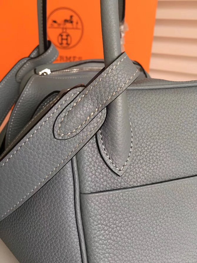 Hermes original top togo leather medium lindy 30 bag H30 ice blue