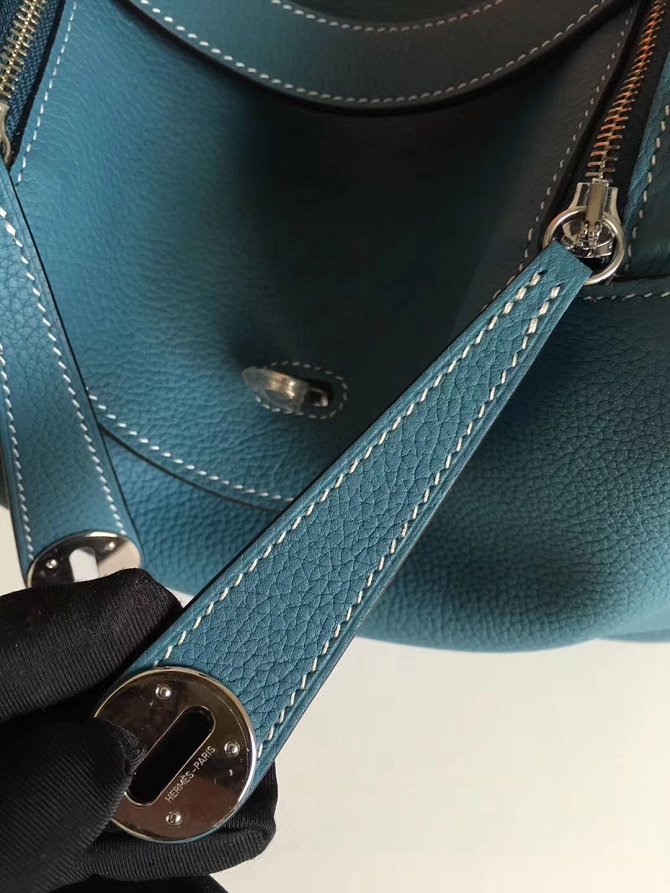 Hermes original top togo leather medium lindy 30 bag H30 royal blue