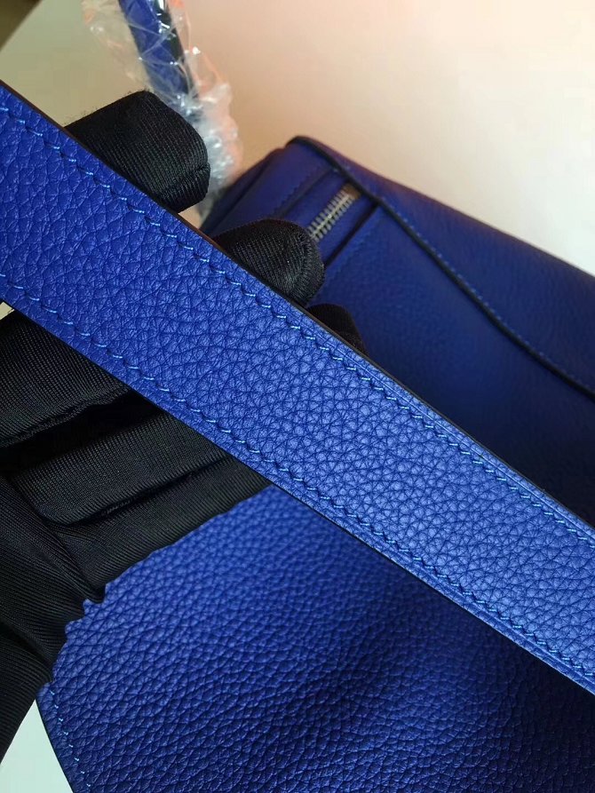 Hermes original top togo leather large lindy 34 bag H34 blue