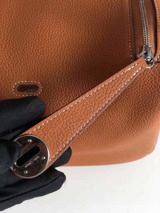 Hermes original top togo leather large lindy 34 bag H34 brown