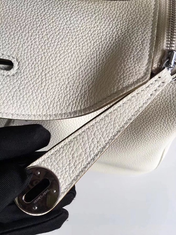 Hermes original top togo leather large lindy 34 bag H34 white