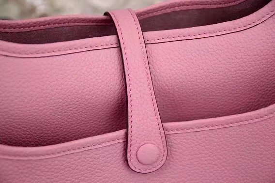 Hermes original togo leather evelyne pm shoulder bag E28 pink