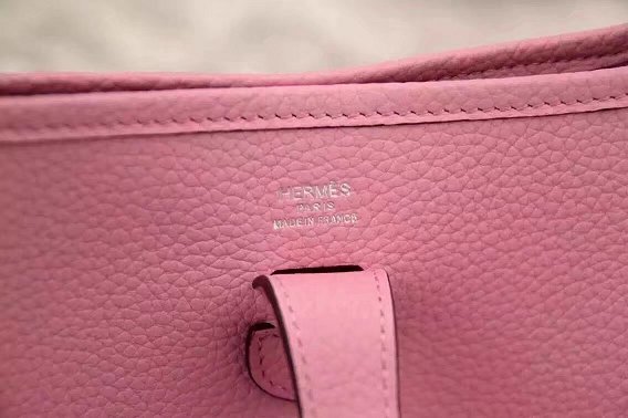 Hermes original togo leather evelyne pm shoulder bag E29 pink